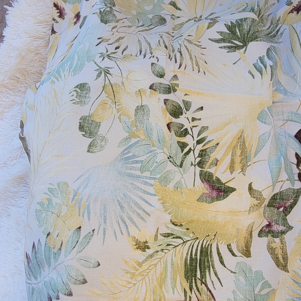 LEGACY Queen Duvet & shams green yellow palm leaf cotton Bedding Neiman … - Picture 12 of 16